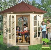 Беседка шестиугольная, деревянные беседки, дачные домики от 7000грн